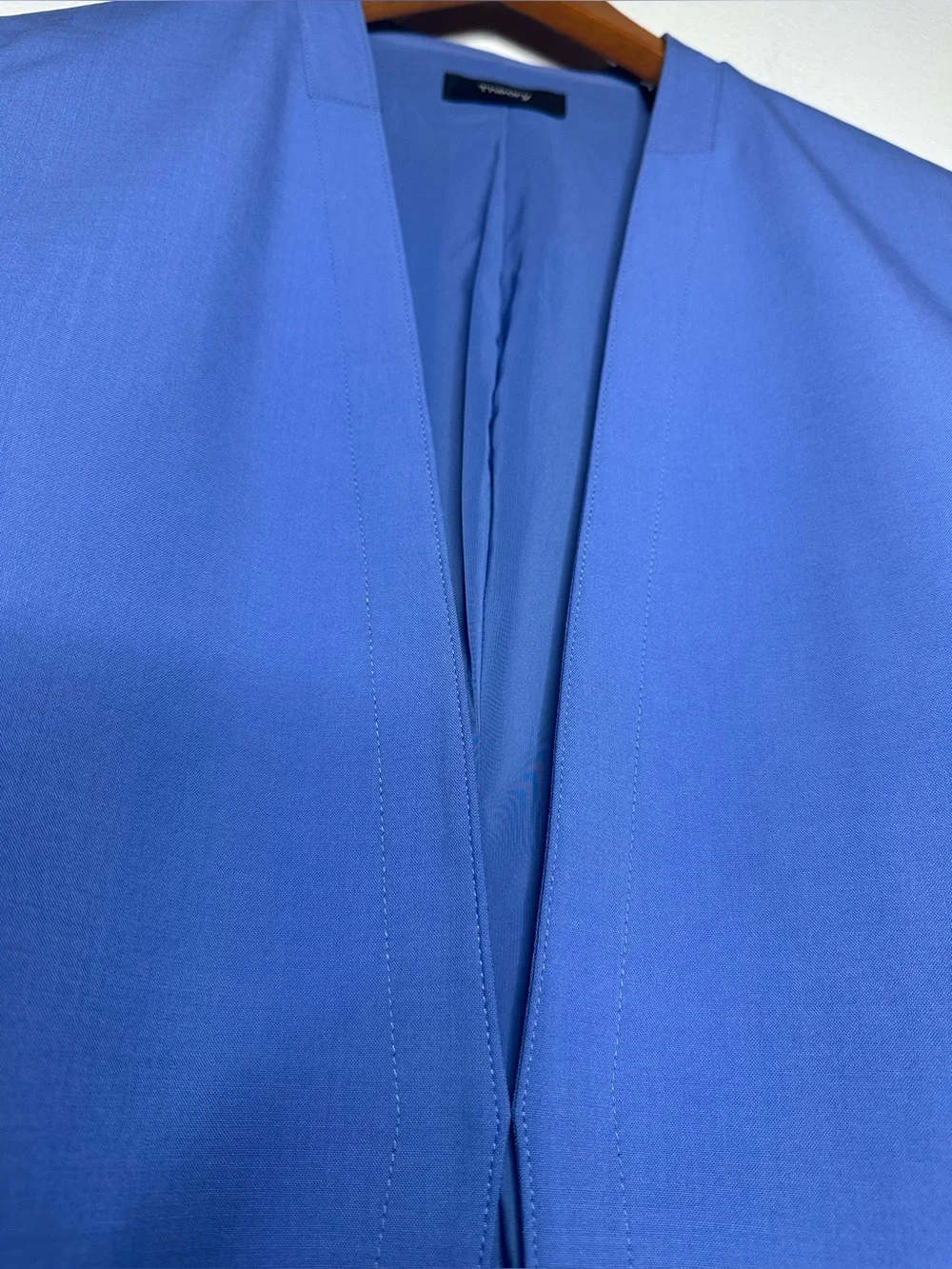 Theory Blue Stretch Virgin Wool Suit Jacket 6 Pants 4 Career Office Matching Set